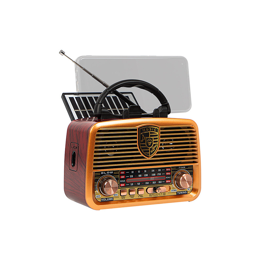 radio z możliwością ładowania i panelem słonecznym